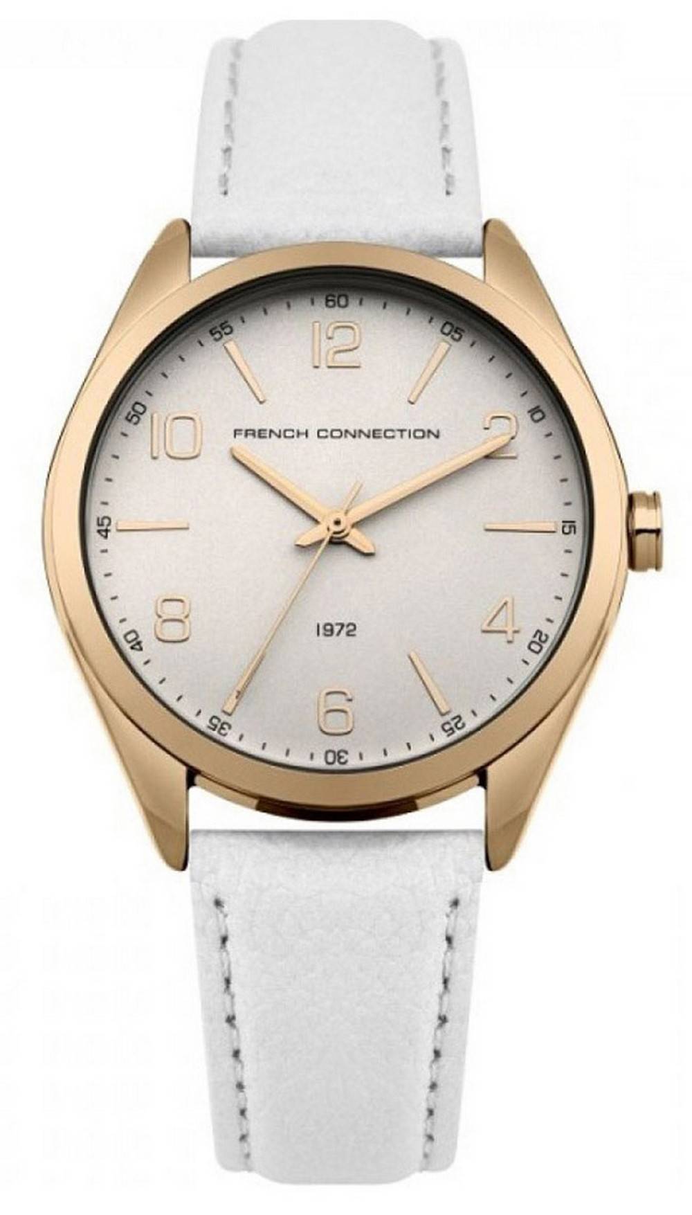 Fcuk White Dial Leather Strap Quartz Fc1304wrg Women's Watch