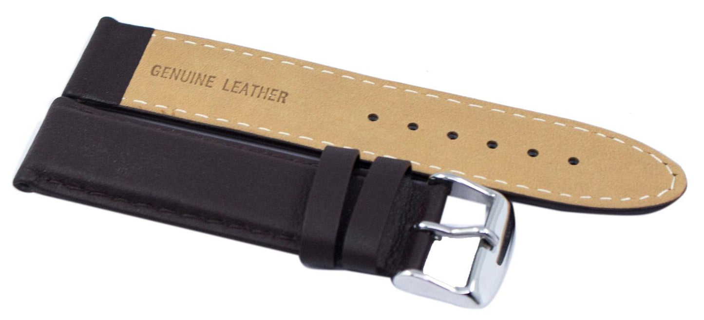 Dark Brown Ratio Brand Leather Watch Strap 22mm