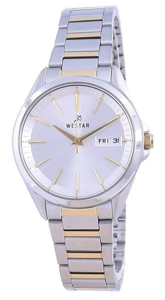 Westar Silver Dial Two Tone Stainless Steel Quartz 40212 Cbn 107 Women's Watch