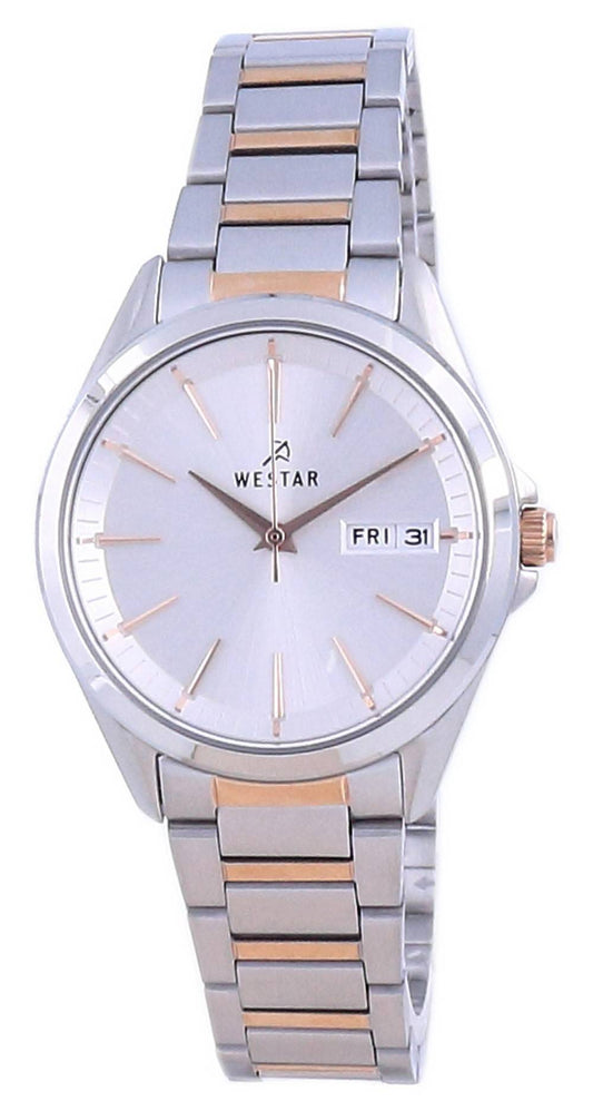 Westar Silver Dial Two Tone Stainless Steel Quartz 40212 Spn 607 Women's Watch