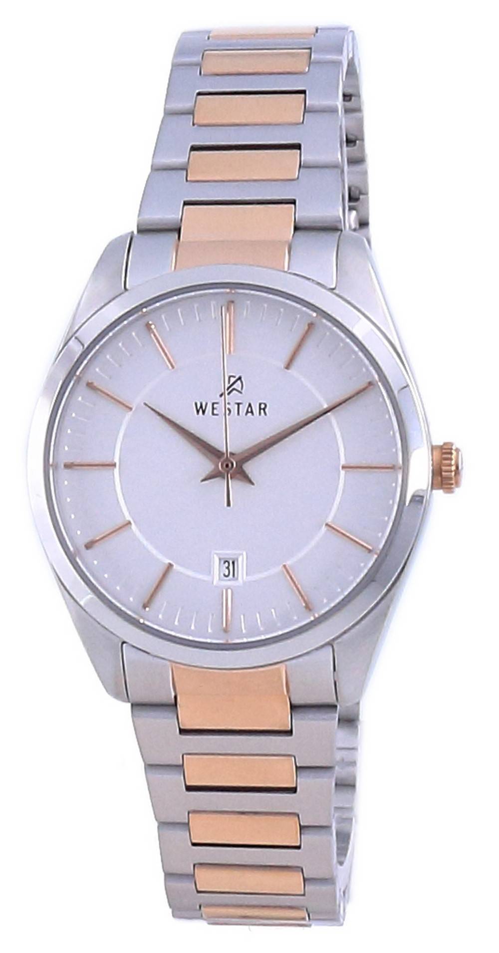 Westar Silver Dial Two Tone Stainless Steel Quartz 40213 Spn 607 Women's Watch