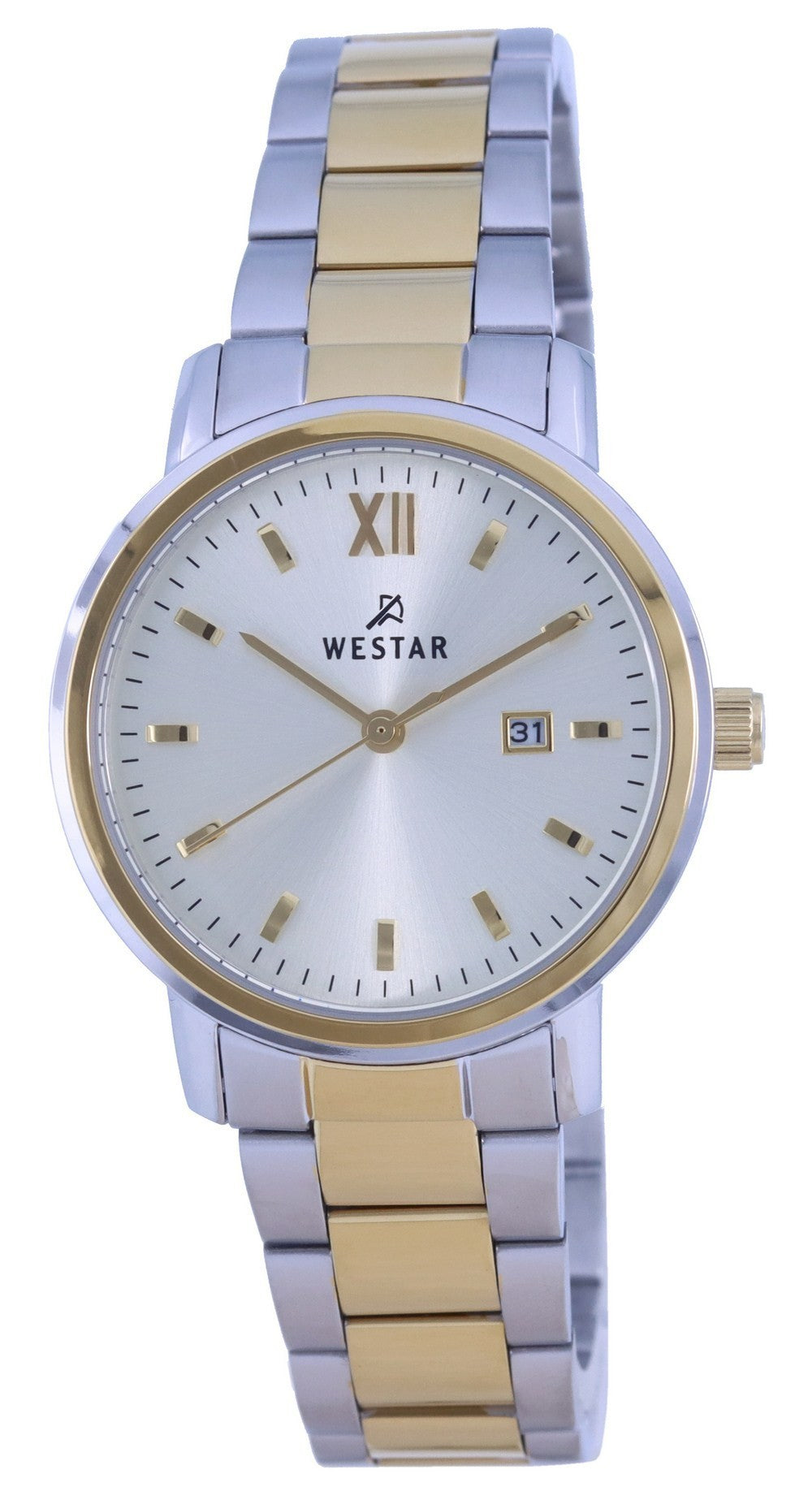 Westar Silver Dial Two Tone Stainless Steel Quartz 40245 Cbn 102 Women's Watch