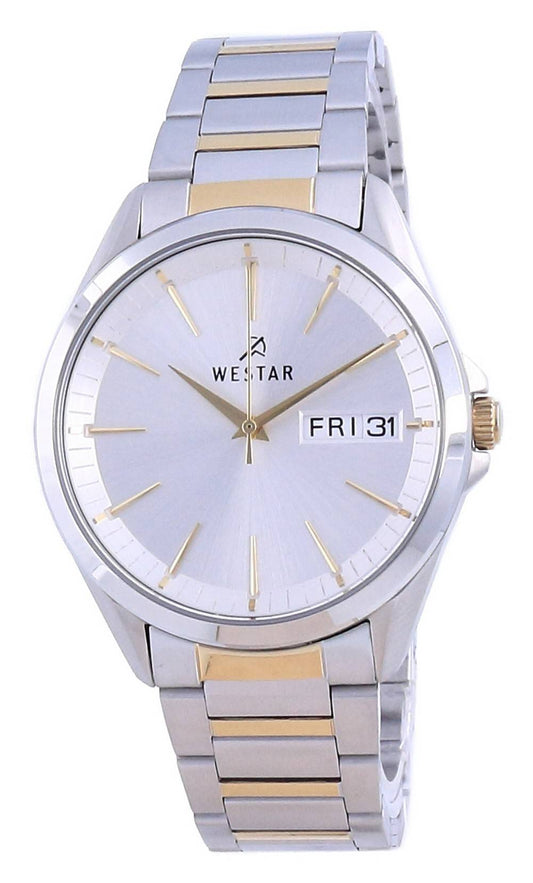 Westar Silver Dial Two Tone Stainless Steel Quartz 50212 Cbn 107 Men's Watch