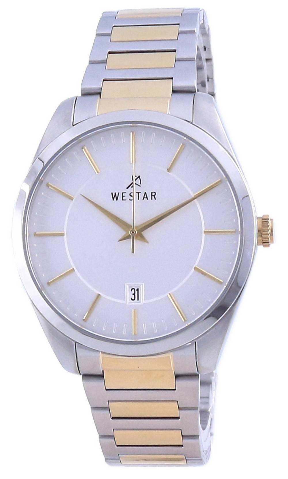 Westar Silver Dial Two Tone Stainless Steel Quartz 50213 Cbn 107 Men's Watch