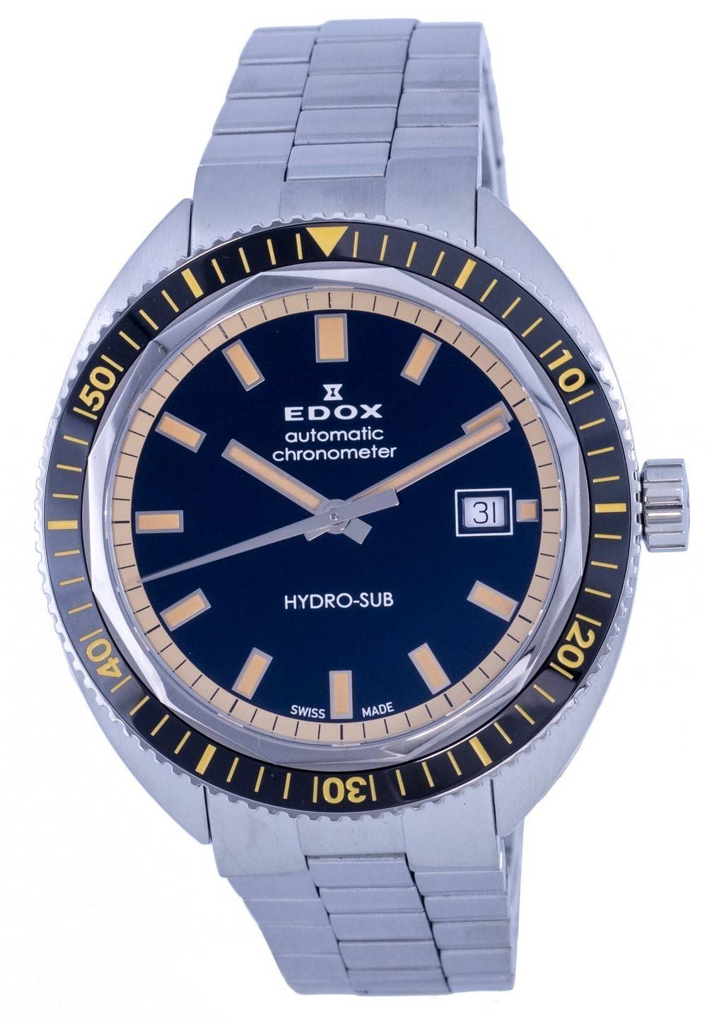 Edox Hydro-sub Diver's Stainless Steel Black Dial Automatic 801283nbmnib 80128 3nbm Nib 300m Men's Watch