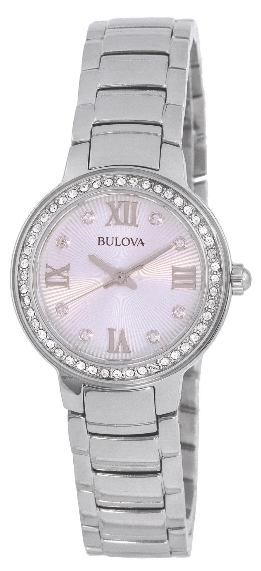 Bulova Crystal Accents Stainless Steel Silver Dial Quartz 96l280 Women's Watch