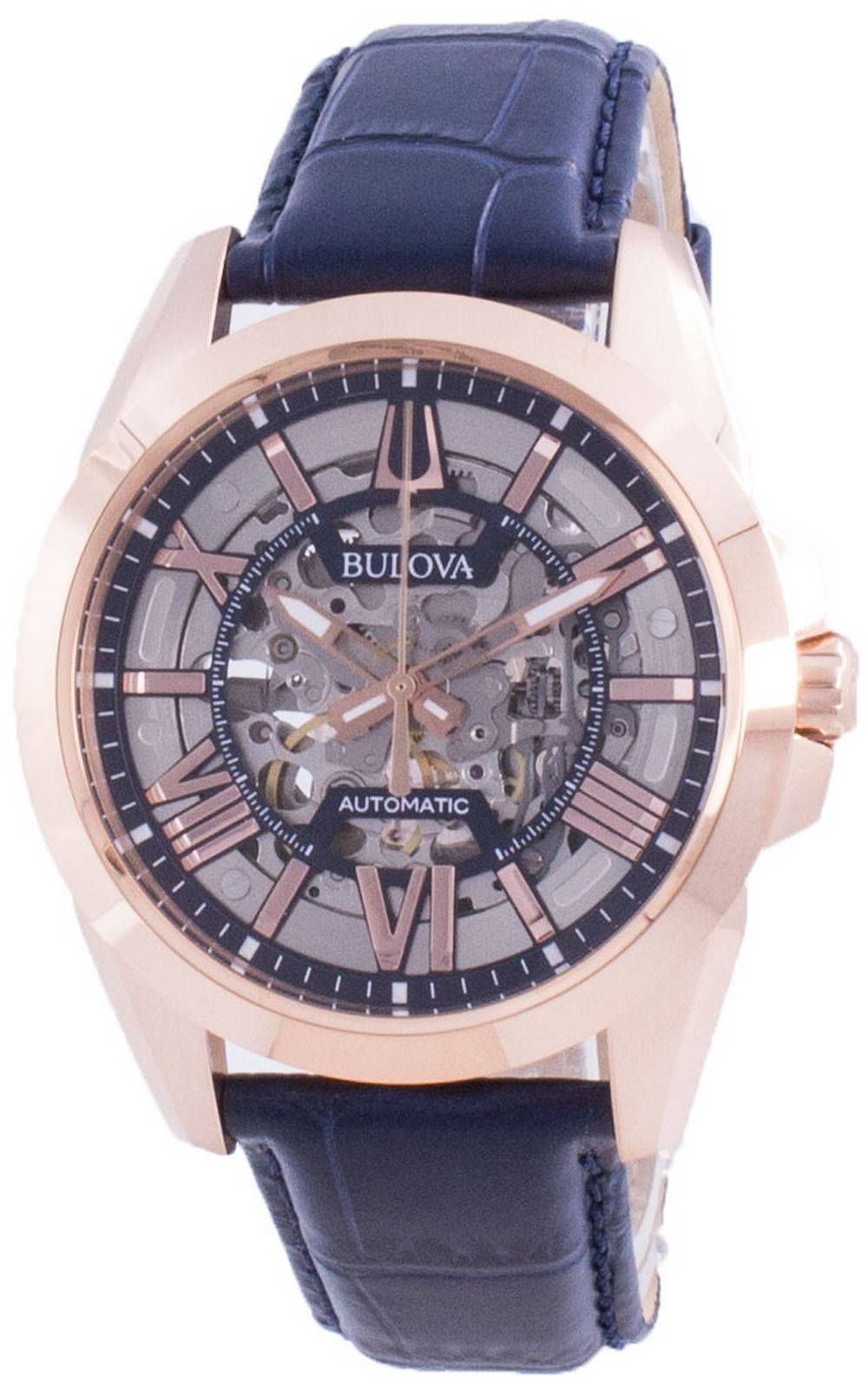 Bulova Sutton Automatic Skeleton Dial 97a161 100m Men's Watch