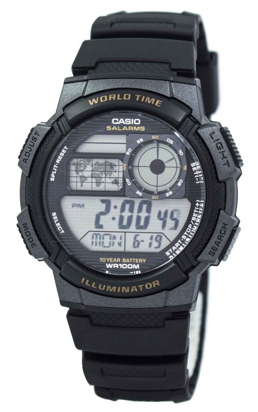 Casio Youth Digital World Time Ae-1000w-1av Ae1000w-1av Men's Watch