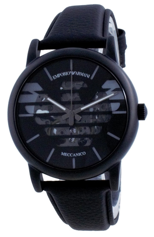 Emporio Armani Luigi Skeleton Leather Automatic Ar60032 Men's Watch