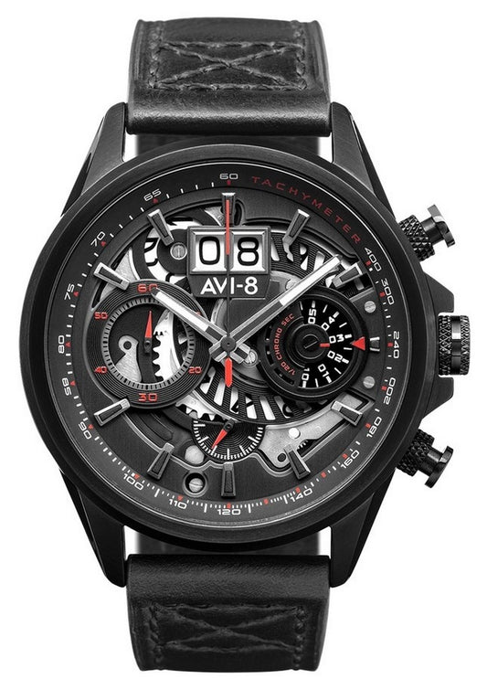 Avi-8 Hawker Harrier Ii Metador Chronograph Skeleton Black Dial Quartz Av-4065-05 Men's Watch