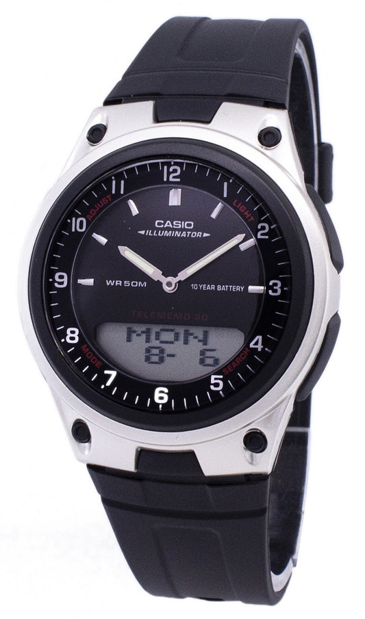 Casio Analog Digital Telememo Illuminator Aw-80-1avdf Aw-80-1av Men's Watch