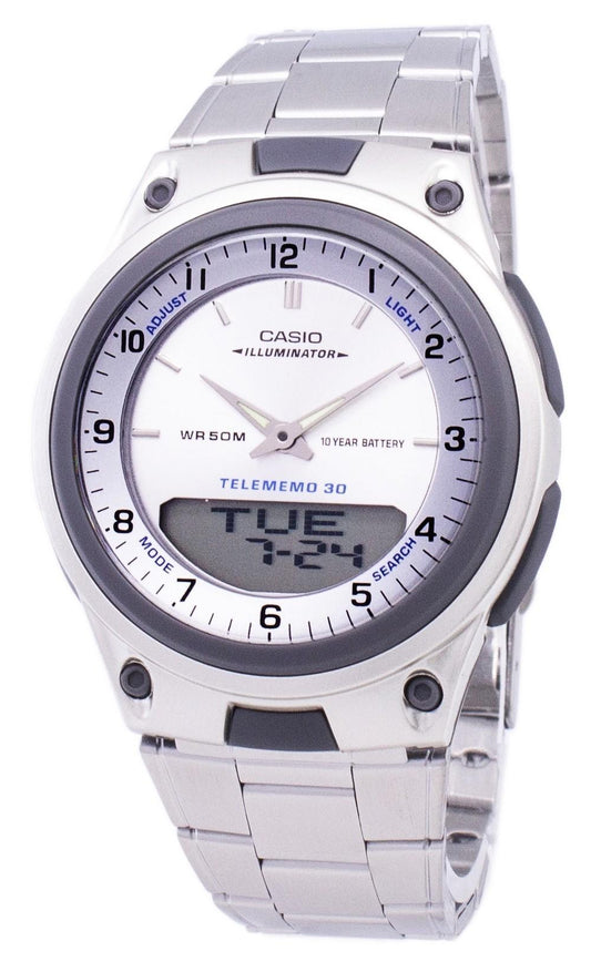 Casio Analog Digital Telememo Illuminator Aw-80d-7avdf Aw80d-7avdf Men's Watch