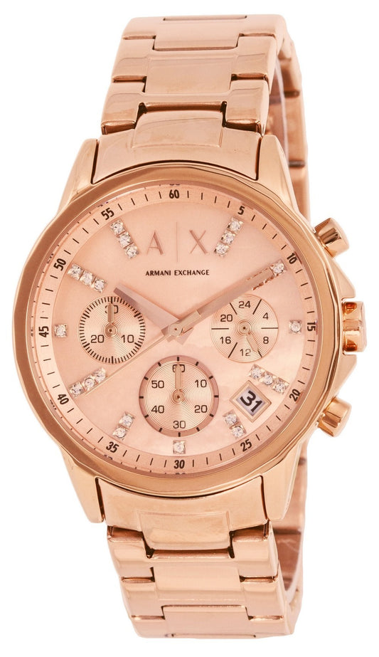 Armani Exchange Chronograph Rose Gold Tone Dial Quartz Ax4326 Women's Watch