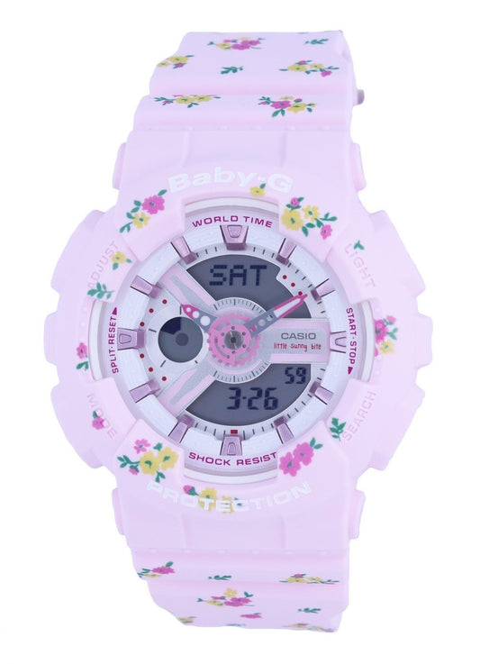 Casio Baby-g Little Sunny Bite Analog Digital Quartz Ba-110lsb-4a Ba110lsb-4 100m Women's Watch