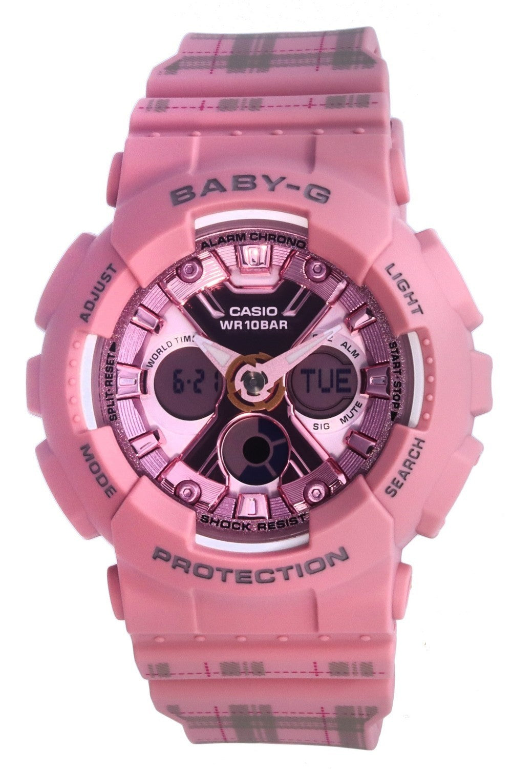 Casio Baby-g World Time Pink Analog Digital Quartz Ba-130sp-4a Ba130sp-4 100m Women's Watch