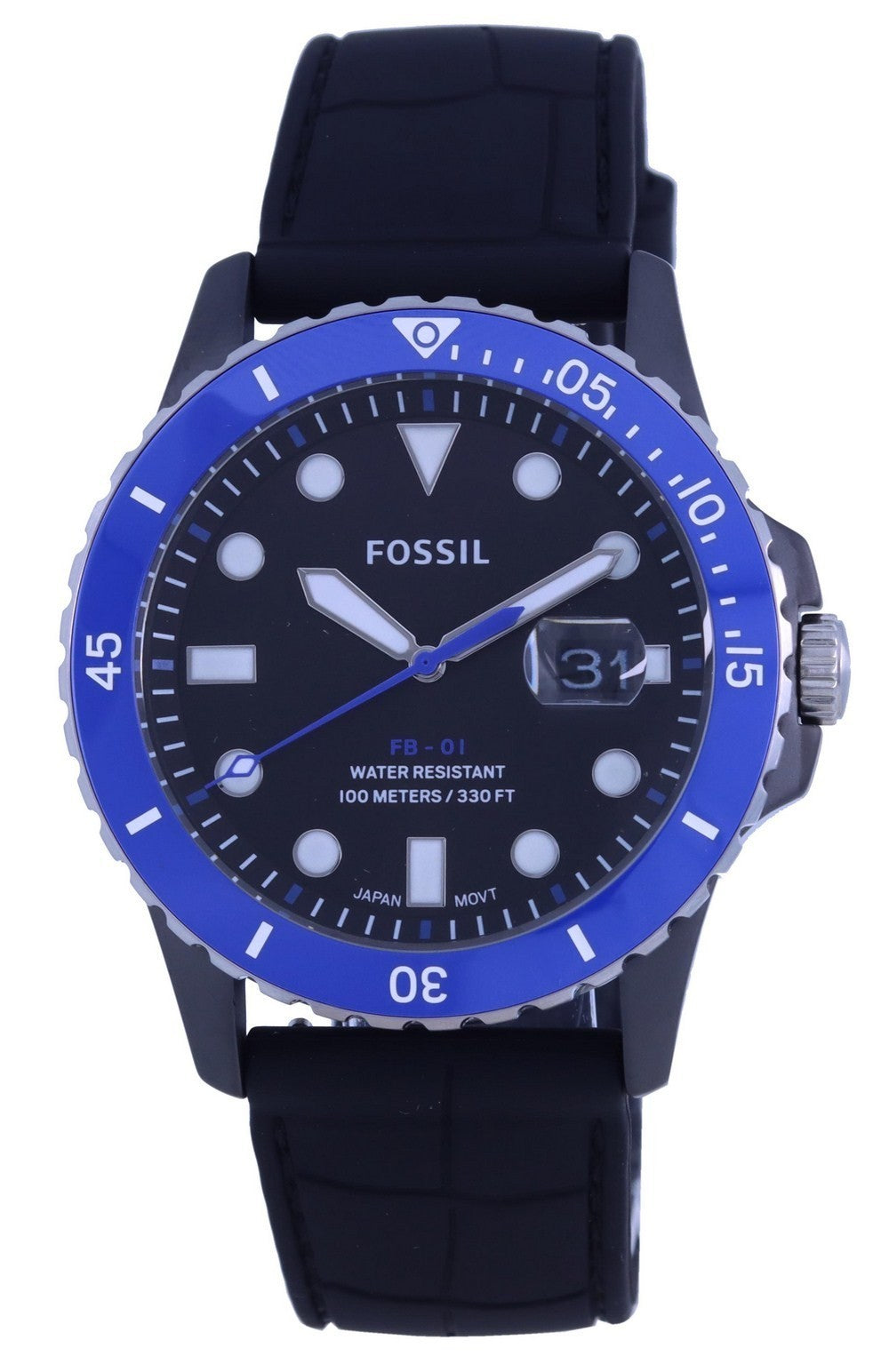 Fossil Fb-01 Black Dial Silicon Strap Quartz Ce5023 100m Men's Watch