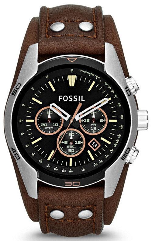 Fossil Coachman Chronograph Black Dial Brown Leather Ch2891 Men's Watch