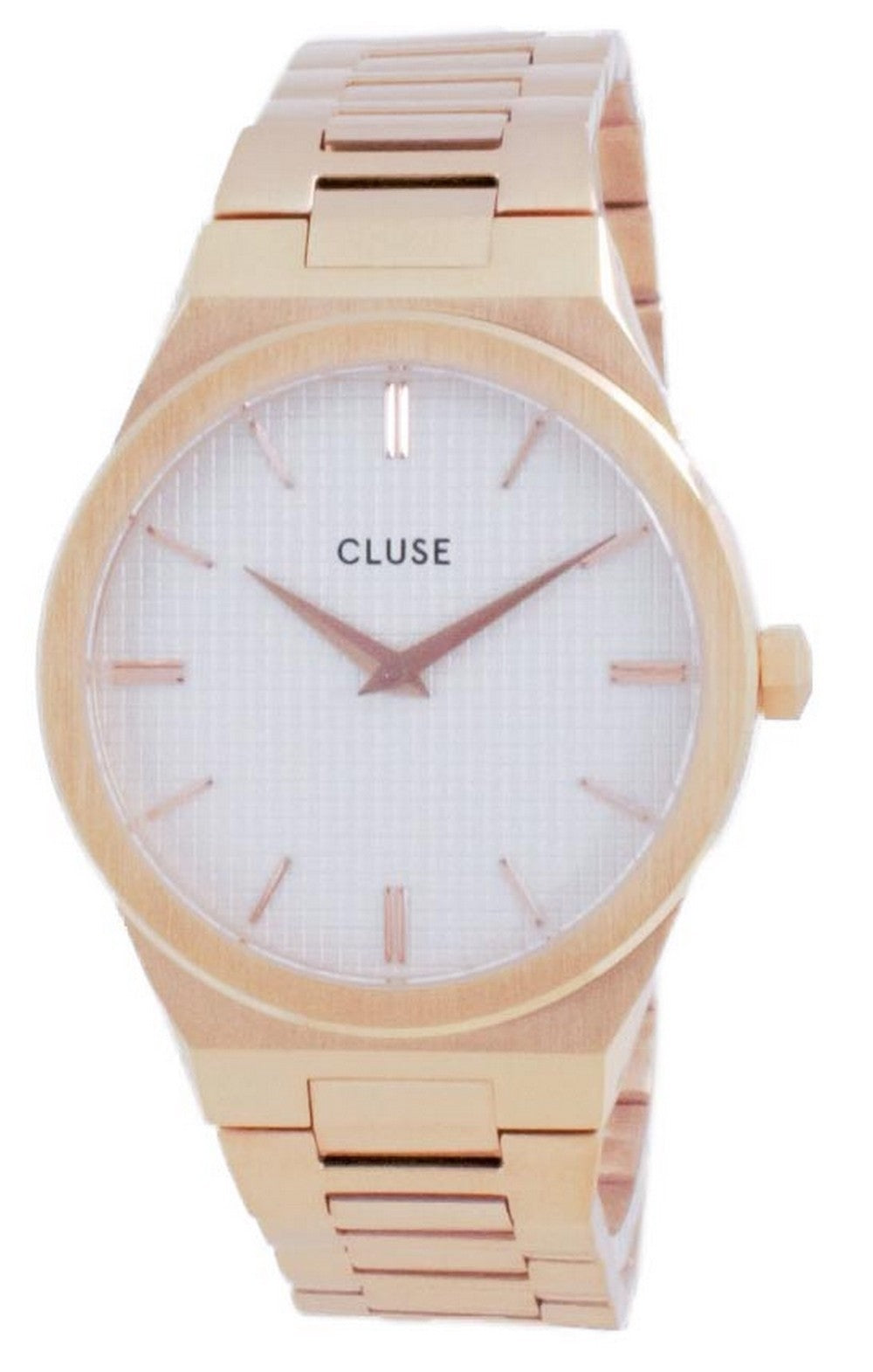 Cluse Vigoureux H-link White Dial Rose Gold Tone Stainless Steel Quartz Cw0101210001 Women's Watch