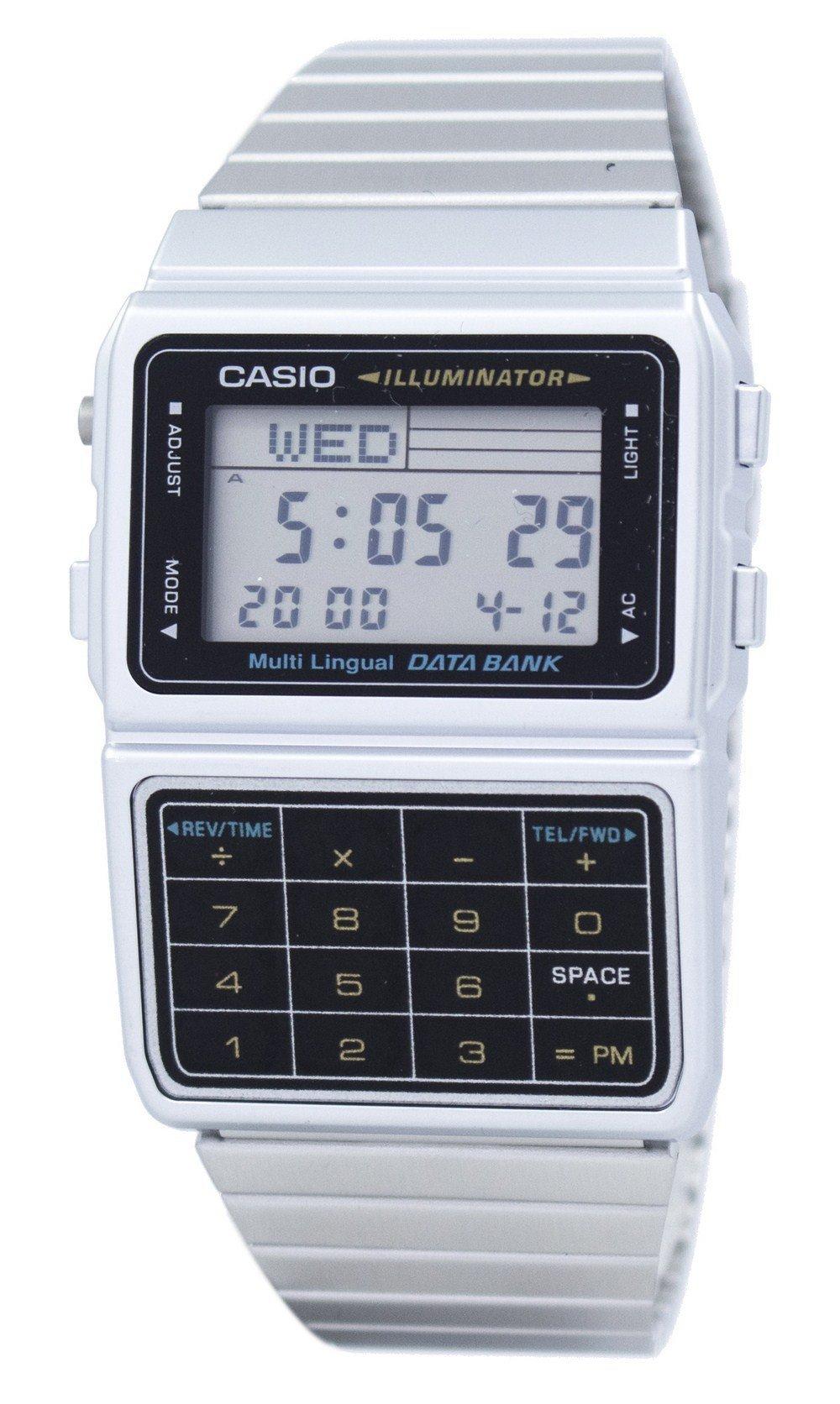 Casio Digital Stainless Steel Data Bank Multi-lingual Dbc-611-1df Dbc611-1df Men's Watch