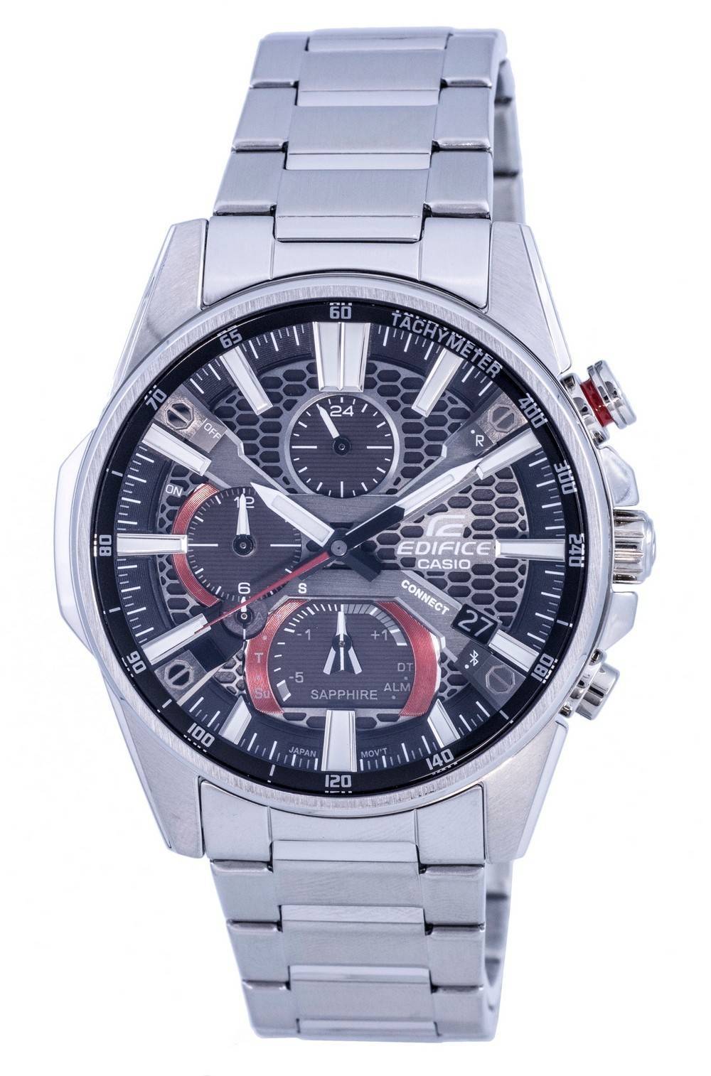 Casio Edifice Mobile Link Analog Solar Eqb-1200d-1a Eqb1200d-1 100m Men's Watch