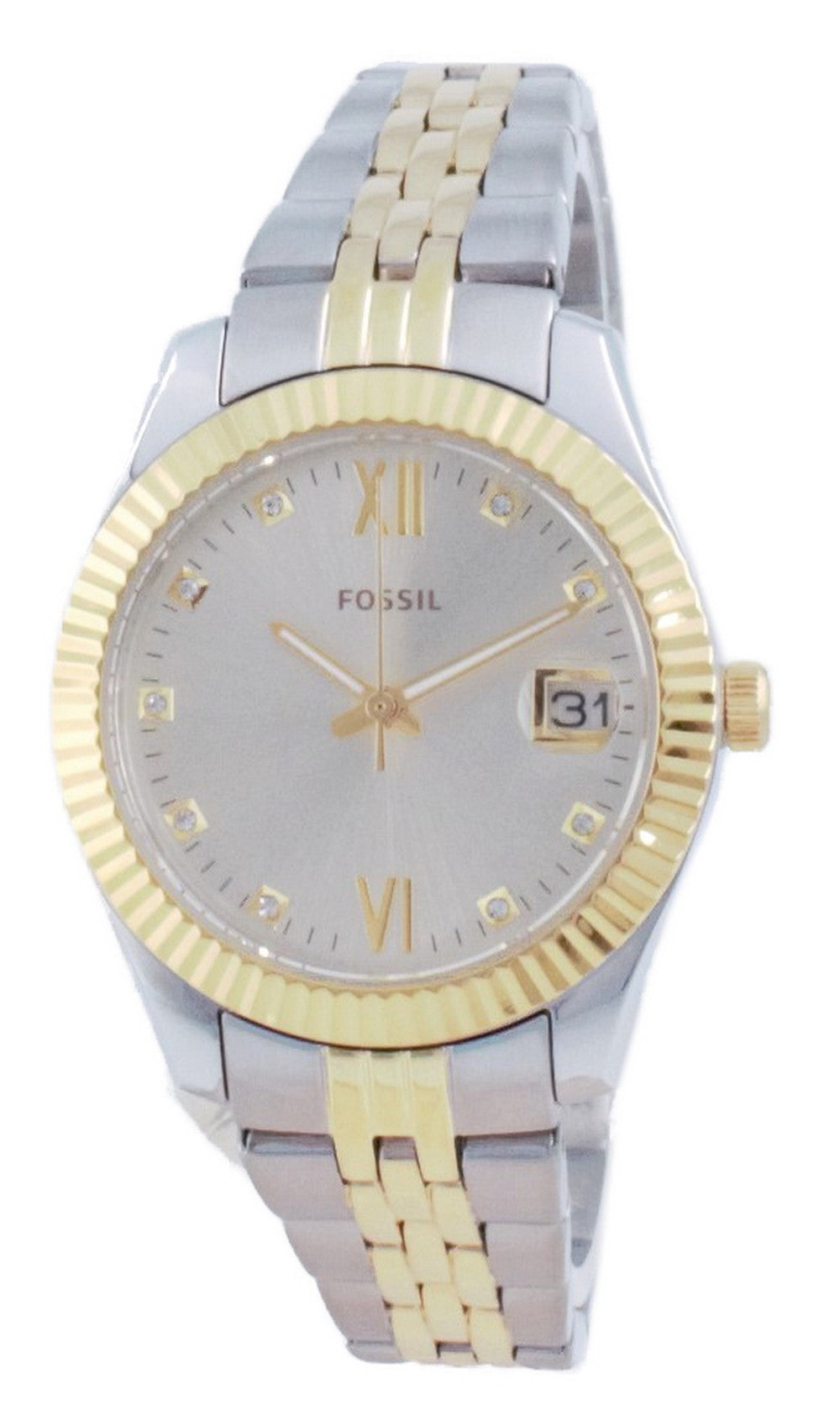 Fossil Scarlette Mini Two Tone Stainless Steel Quartz Es4949 Women's Watch