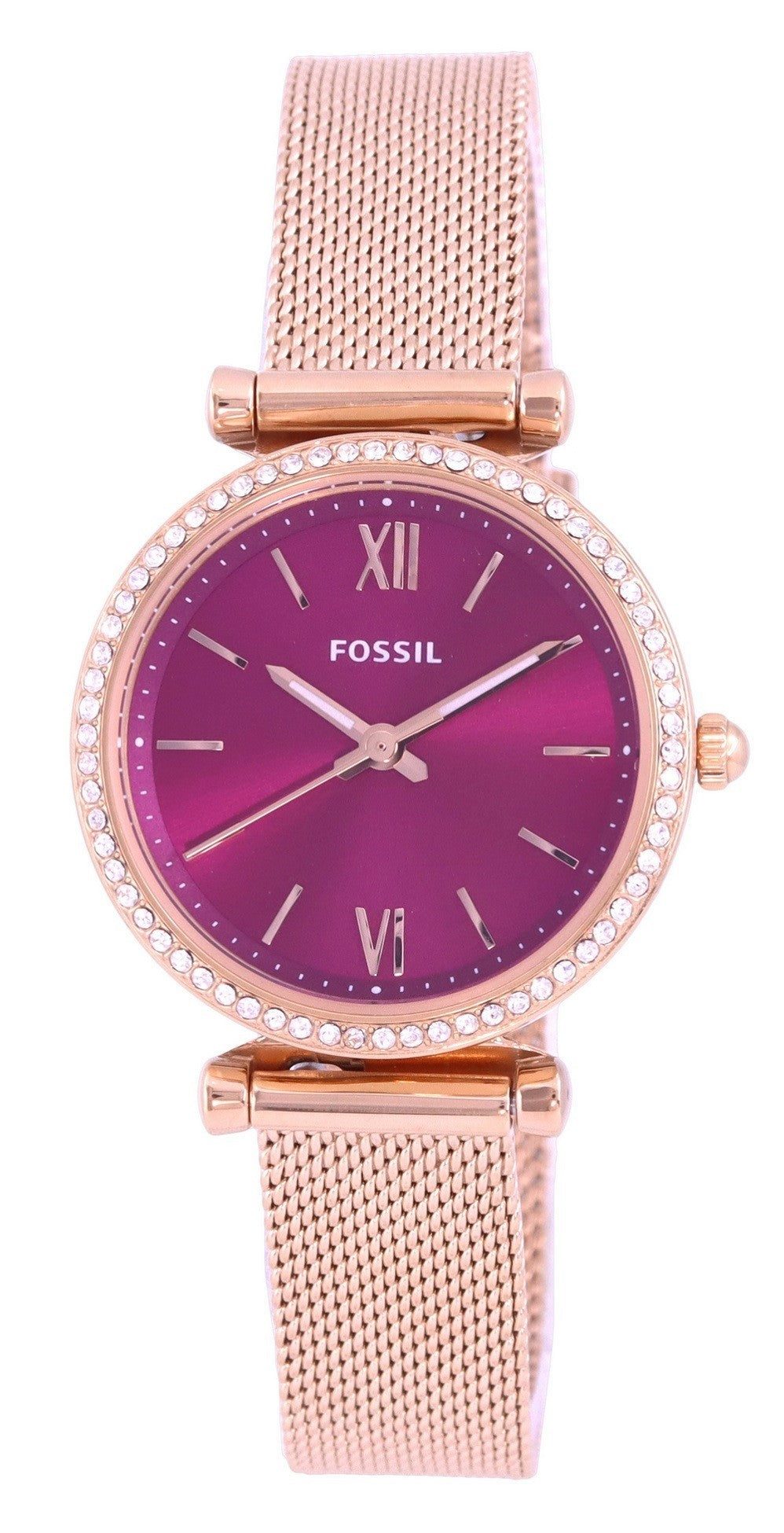 Fossil Carlie Rose Gold Stainless Steel Quartz Es5011 Women's Watch