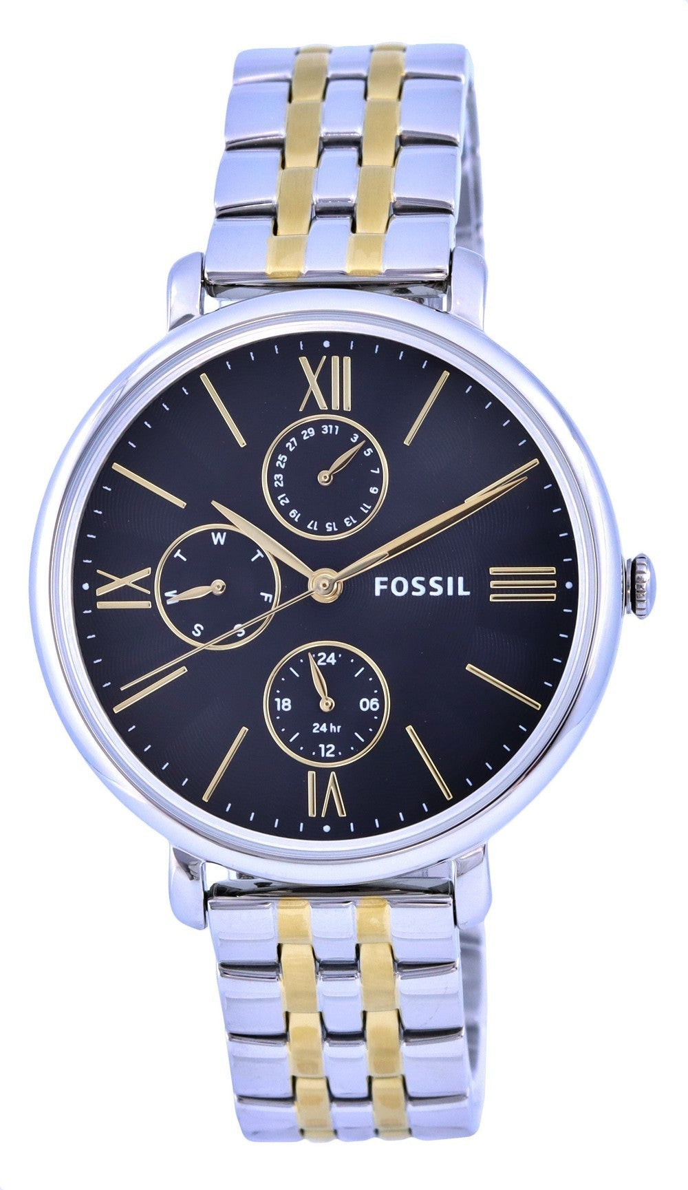 Fossil Jacqueline Two Tone Stainless Steel Black Dial Quartz Es5143 Women's Watch