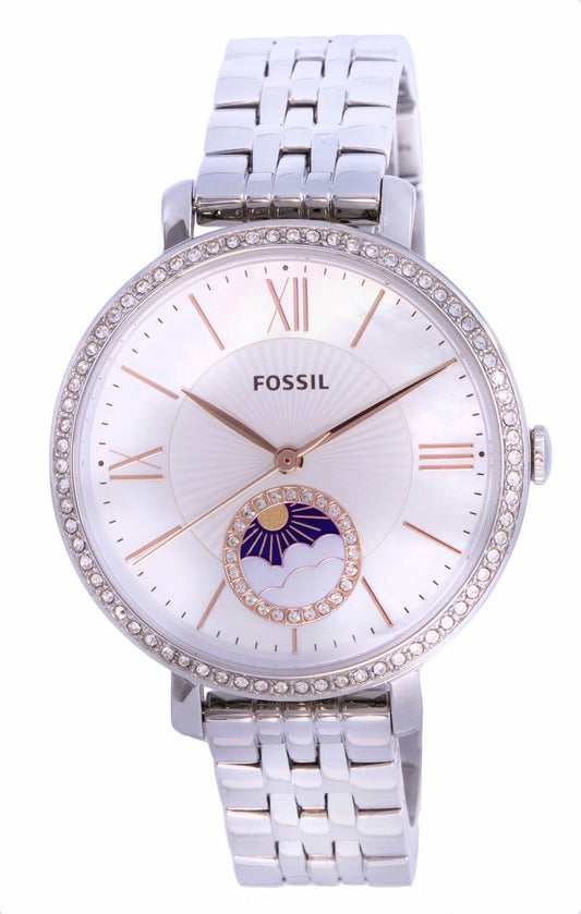 Fossil Jacqueline Sun Moon White Mother Of Pearl Dial Quartz Es5164 Women's Watch