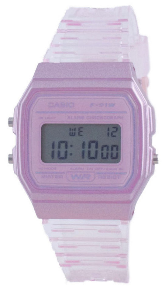 Casio Youth Pink Resin Digital F-91ws-4 F91ws-4 Unisex Watch