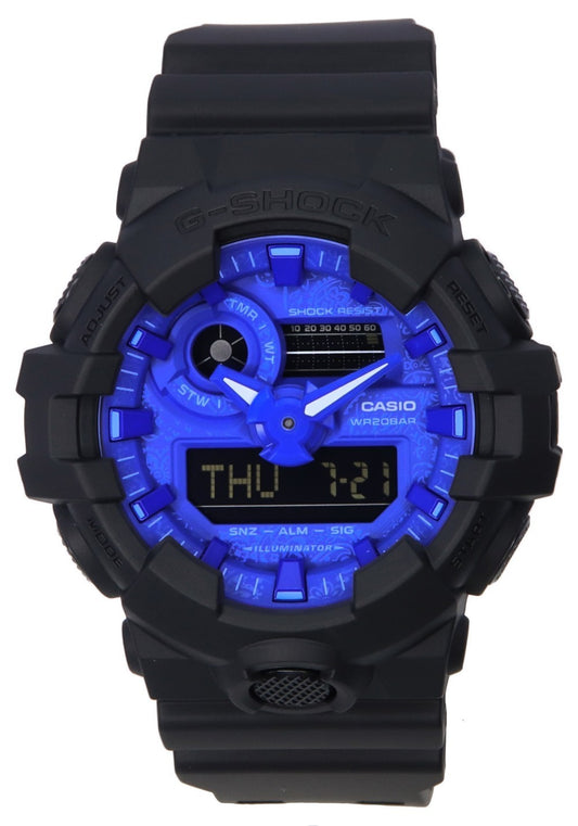 Casio G-shock Paisley Blue Analog Digital Dial Quartz Ga-700bp-1a Ga700bp-1 200m Men's Watch