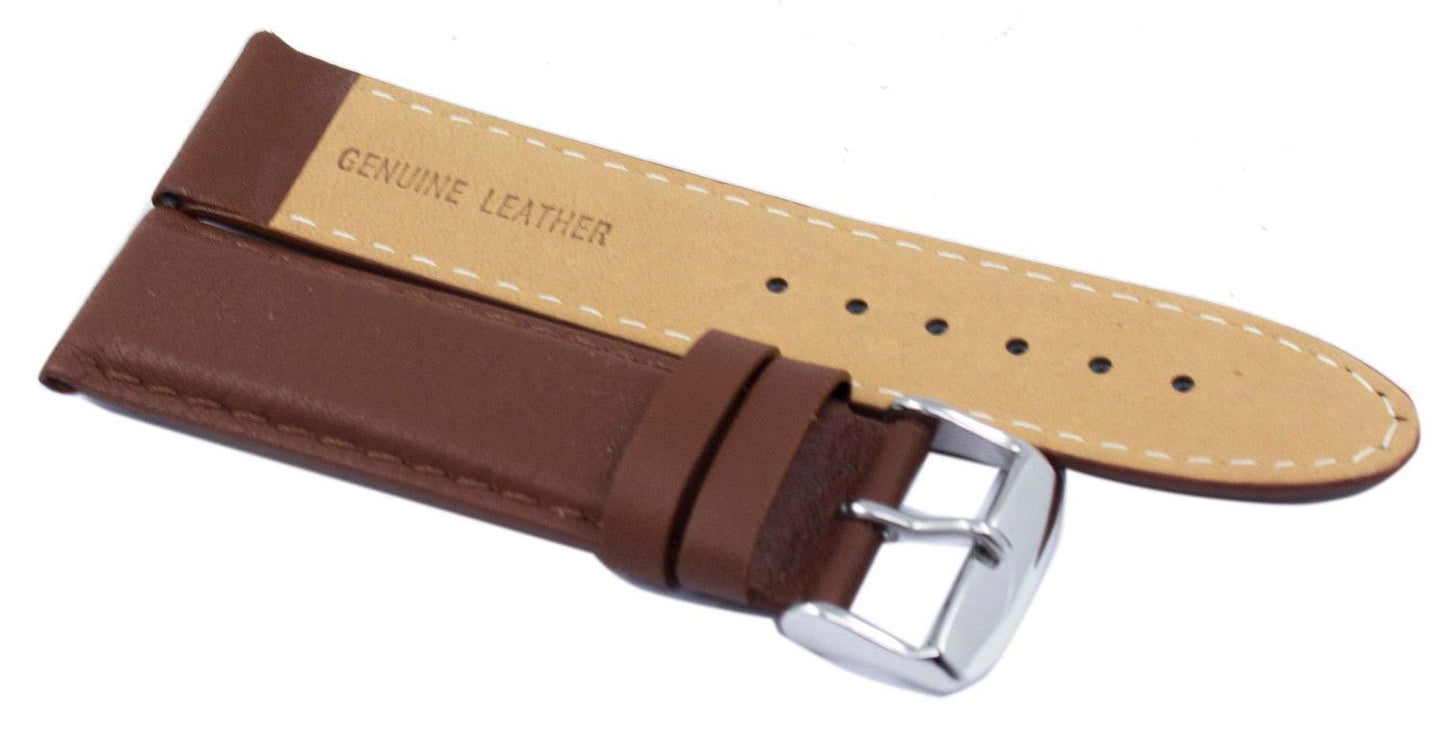 Brown Ratio Brand Leather Watch Strap 22mm