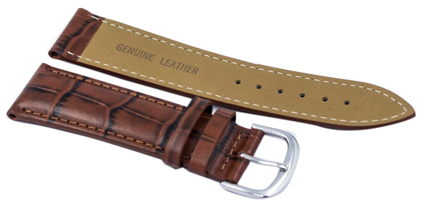 Brown Ratio Brand Leather Watch Strap 22mm