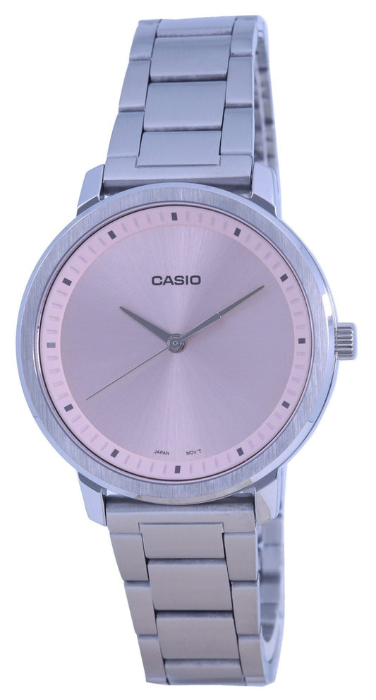 Casio Analog Pink Dial Stainless Steel Ltp-b115d-4e Ltpb115d-4 Women's Watch