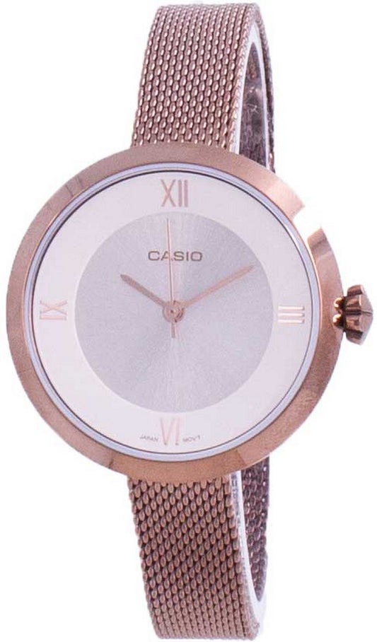 Casio Analog Silver Dial Ltp-e154mr-9a Ltpe154mr-9a Women's Watch