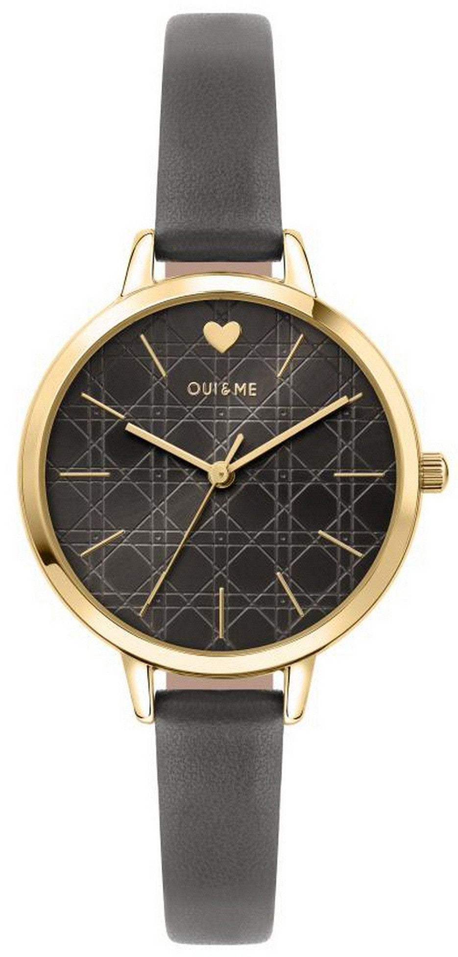 Oui  Me Petite Amourette Dark Grey Dial Leather Strap Quartz Me010150 Women's Watch