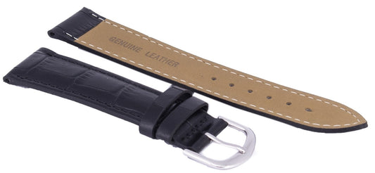 Black Ratio Brand Leather Watch Strap 20mm