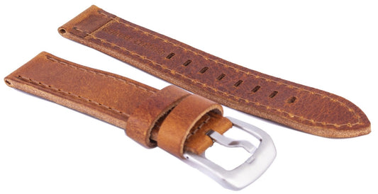 Brown Ratio Brand Leather Watch Strap 20mm