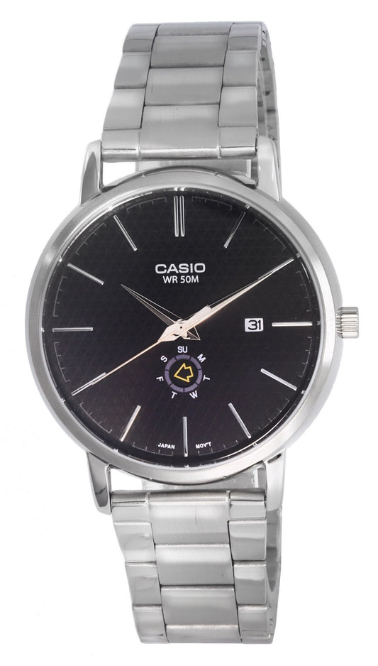 Casio Analog Stainless Steel Black Dial Quartz Mtp-b125d-1a Mtpb125d-1 Men's Watch