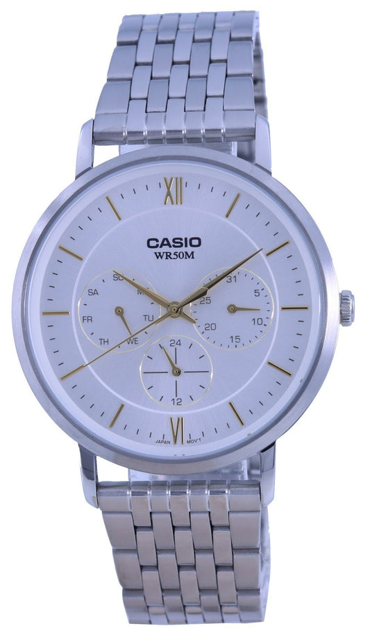 Casio Analog Silver Dial Stainless Steel Quartz Mtp-b300d-7a Mtpb300d-7 Men's Watch