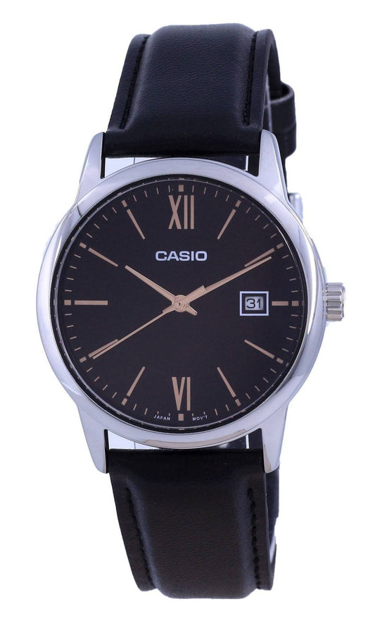 Casio Black Dial Stainless Steel Analog Quartz Mtp-v002l-1b3 Mtpv002l-1 Men's Watch