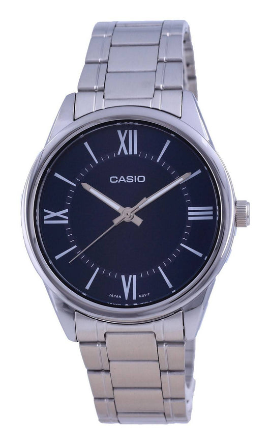 Casio Blue Dial Stainless Steel Analog Quartz Mtp-v005d-2b5 Mtpv005d-2 Men's Watch