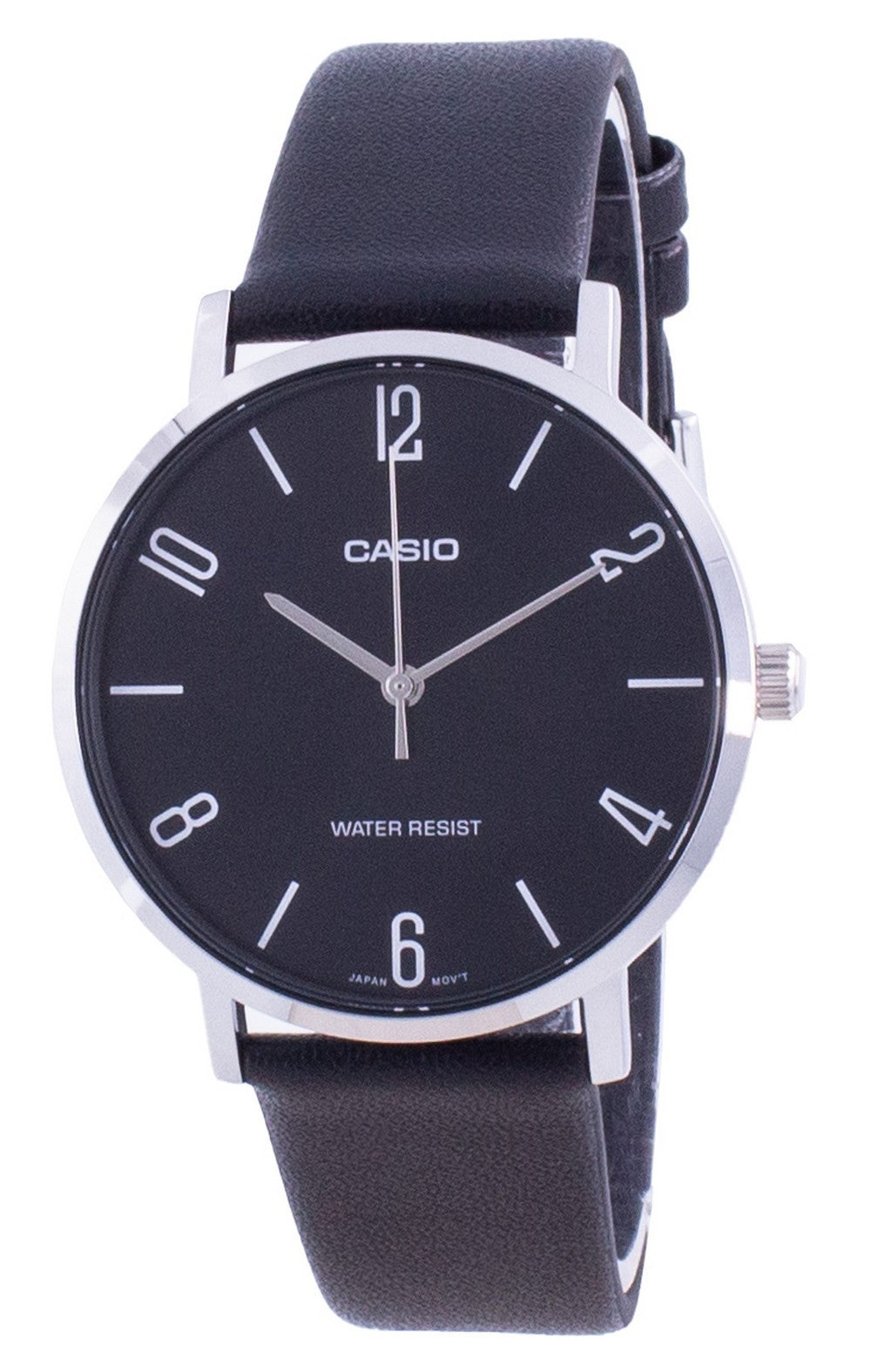 Casio Black Dial Leather Strap Quartz Mtp-vt01l-1b2 Mtpvt01l-1b2 Men's Watch