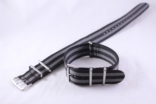 Ratio Grey And Black Nato Watch Strap 22mm