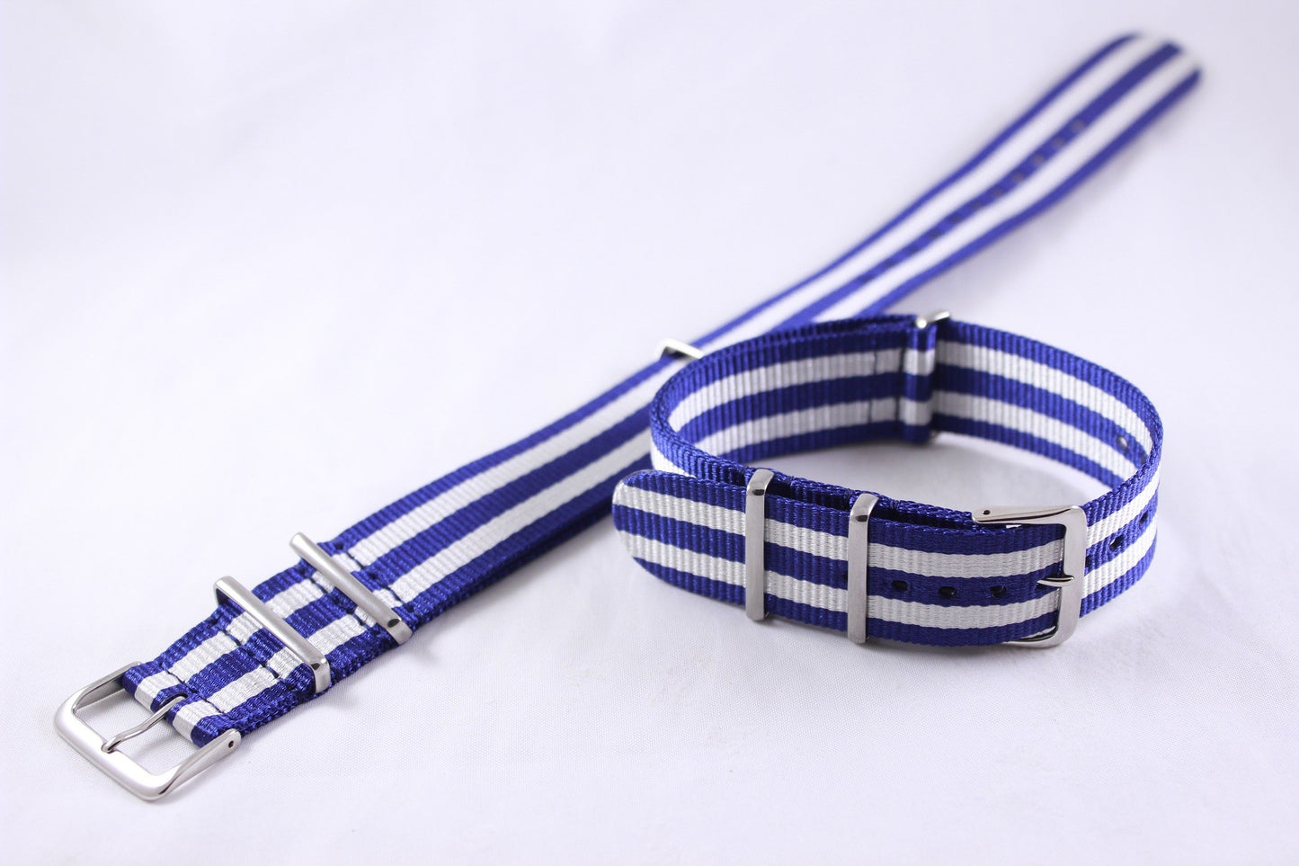 Ratio Blue And White Nato Watch Strap 22mm