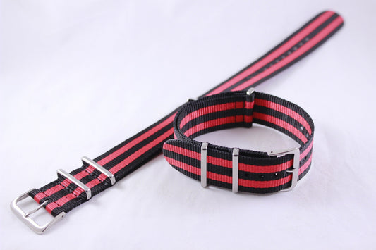 Ratio Red And Black Nato Watch Strap 22mm