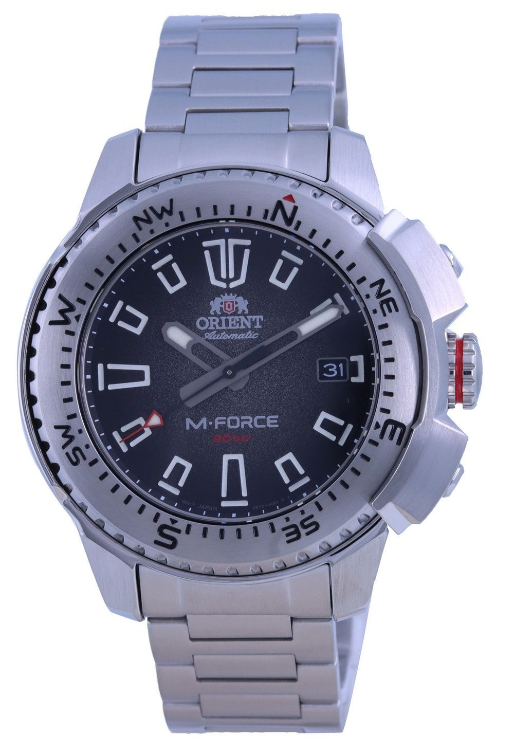 Orient M-force Black Dial Automatic Diver's Ra-ac0n01b10b 200m Men's Watch