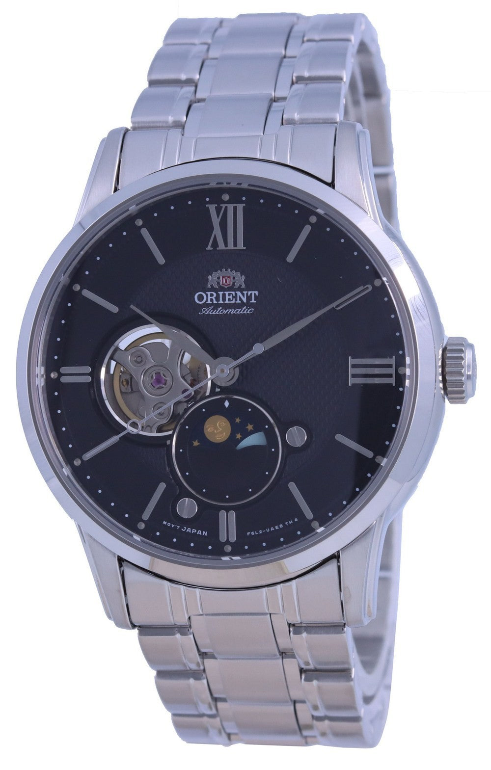 Orient Classic Sun  Moon Open Heart Automatic Ra-as0008b10b Men's Watch