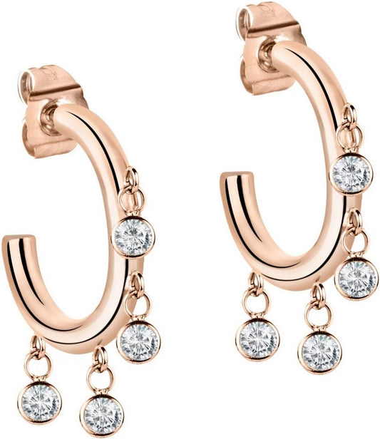 Morellato Cerchi Rose Gold Tone Stainless Steel Sakm54 Women's Earring