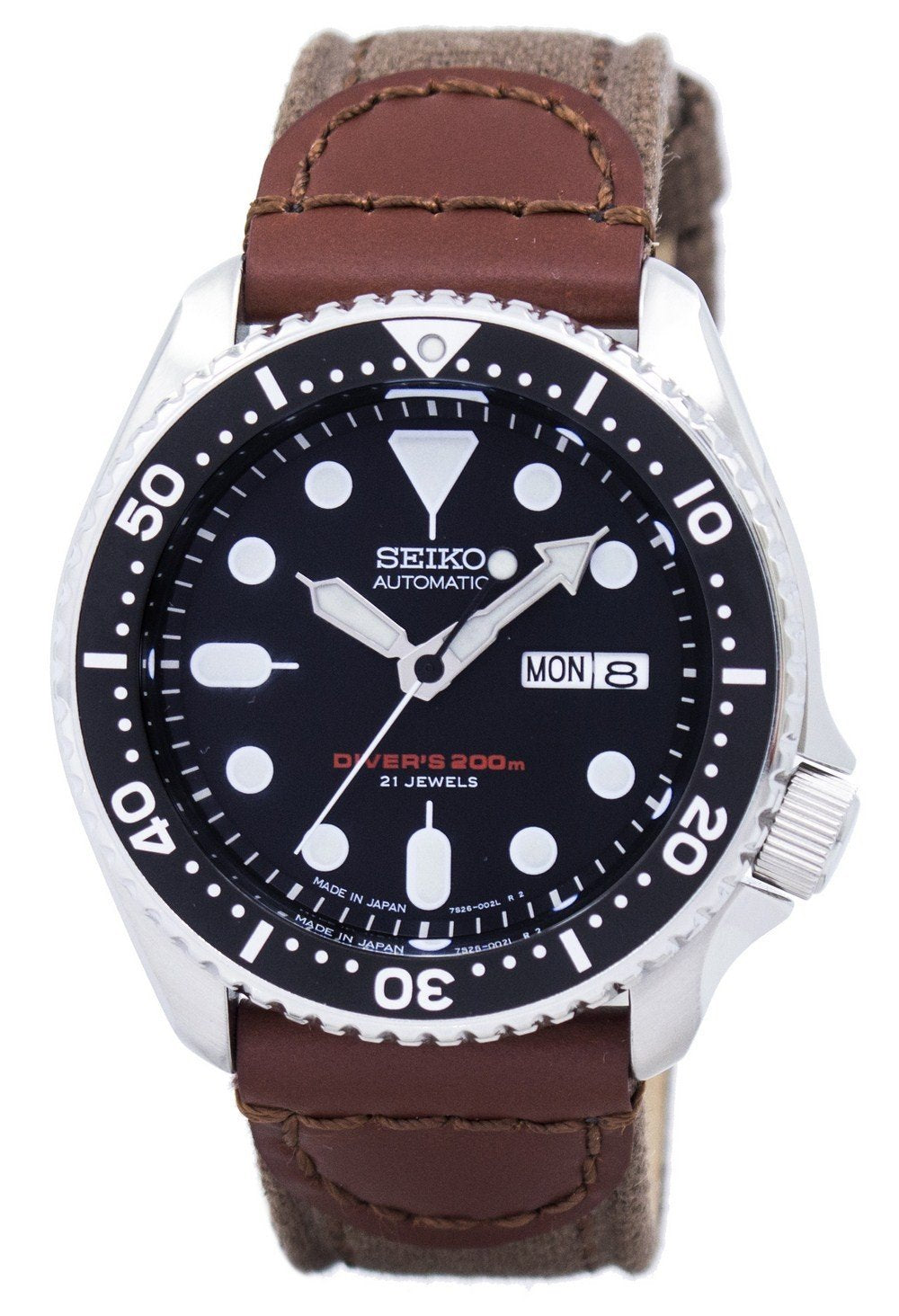 Seiko Automatic Diver's Canvas Strap Skx007j1-var-ns1 200m Men's Watch