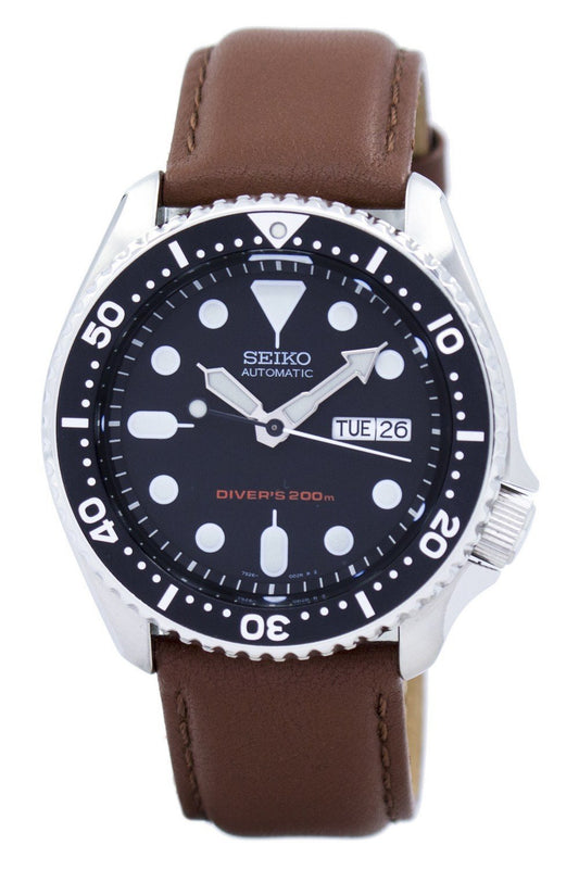 Seiko Automatic Diver's Brown Leather Skx007k1-var-ls12 200m Men's Watch